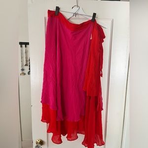Anthropologie FARM Rio ruffled wrap skirt